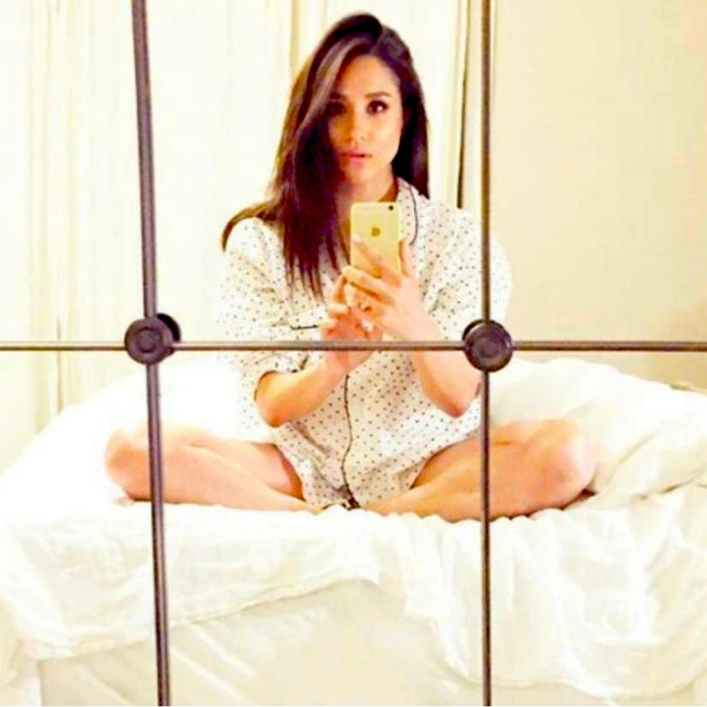 ASO Meghan Markel J Crew Swiss Dot pajama dress S